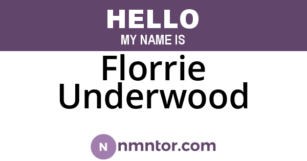 Florrie Underwood