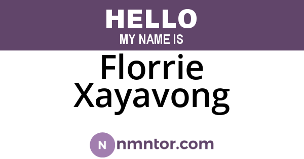 Florrie Xayavong