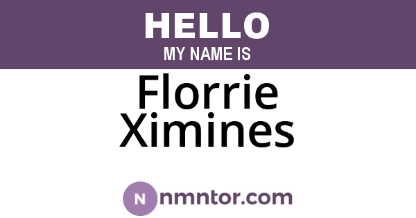 Florrie Ximines
