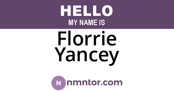 Florrie Yancey
