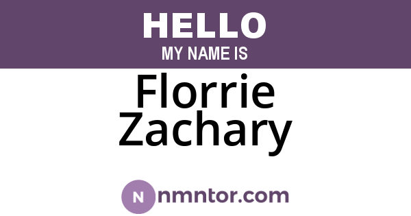 Florrie Zachary