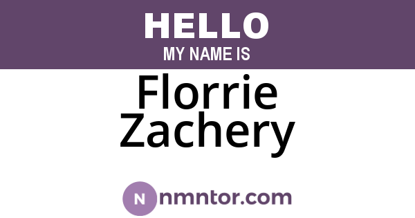 Florrie Zachery