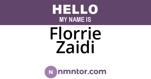 Florrie Zaidi