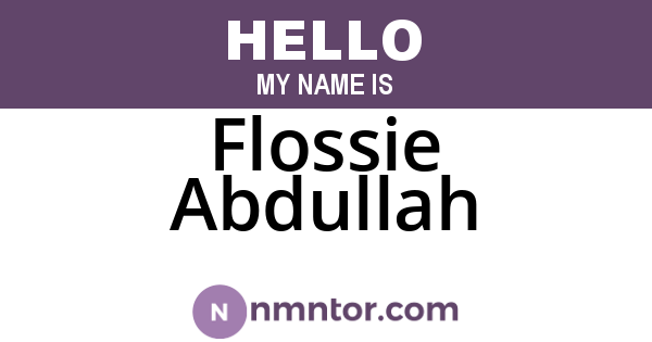 Flossie Abdullah