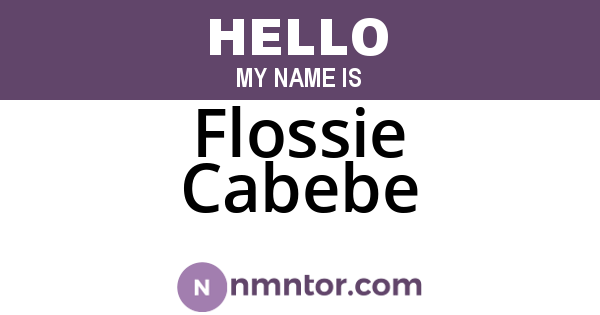 Flossie Cabebe
