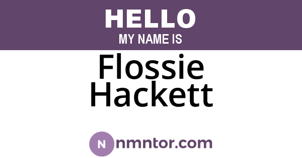 Flossie Hackett