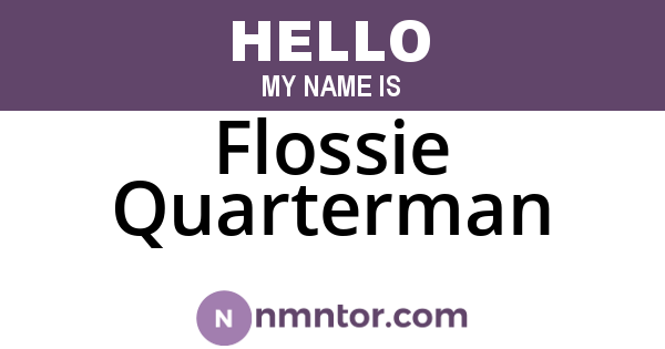 Flossie Quarterman