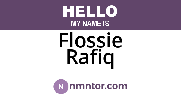 Flossie Rafiq