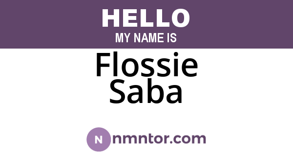 Flossie Saba