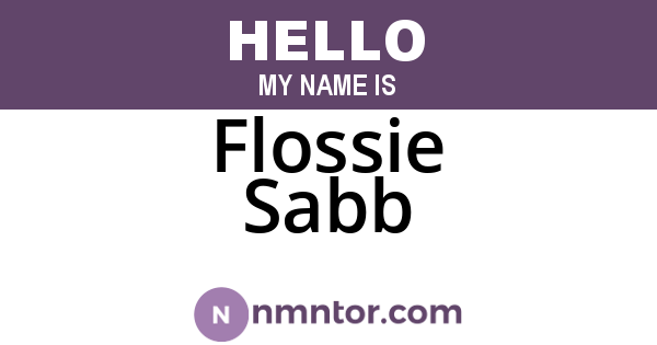 Flossie Sabb