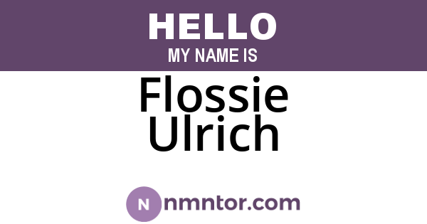 Flossie Ulrich