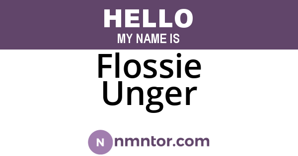 Flossie Unger