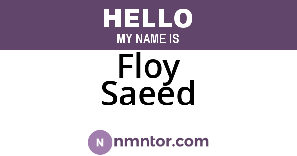 Floy Saeed