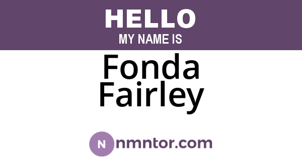 Fonda Fairley