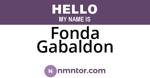Fonda Gabaldon