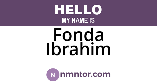 Fonda Ibrahim