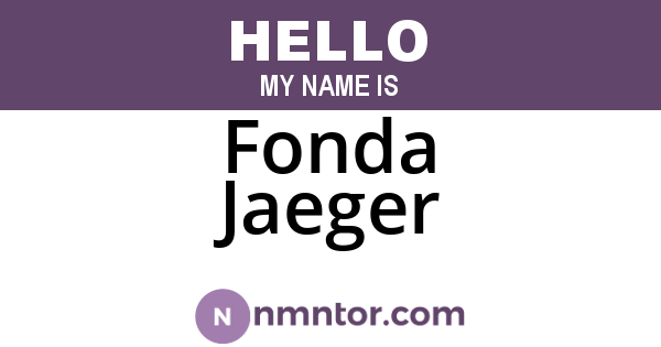 Fonda Jaeger
