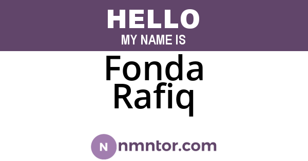 Fonda Rafiq