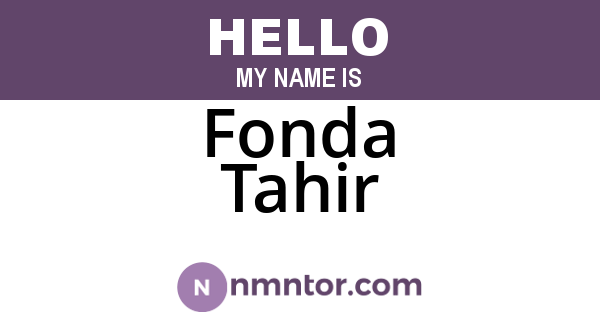 Fonda Tahir