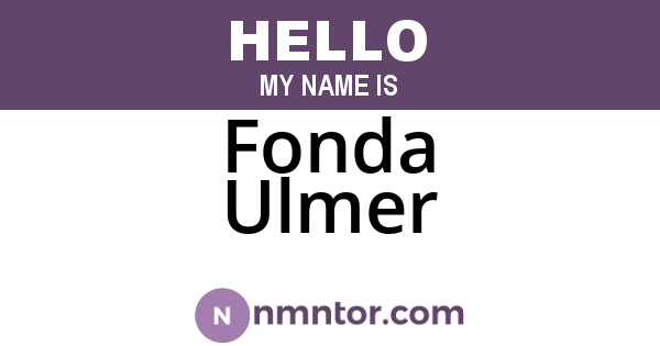 Fonda Ulmer