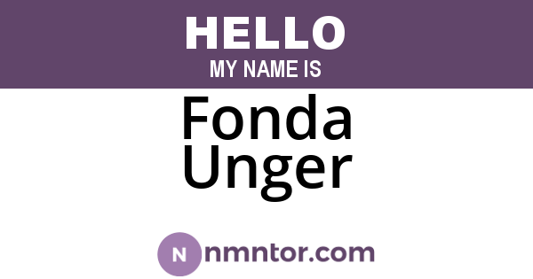 Fonda Unger