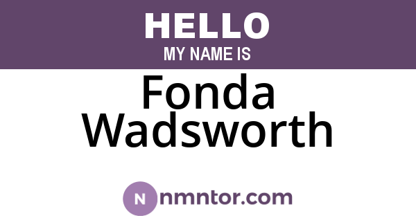 Fonda Wadsworth