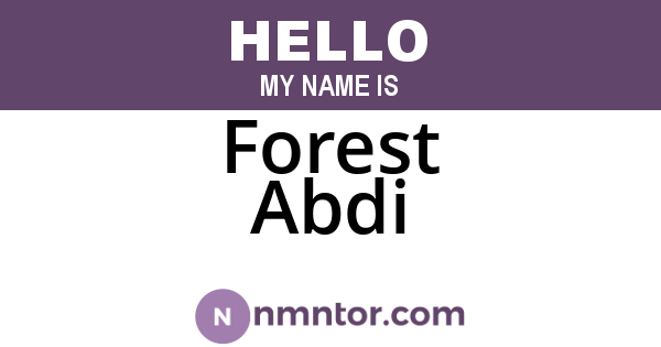 Forest Abdi