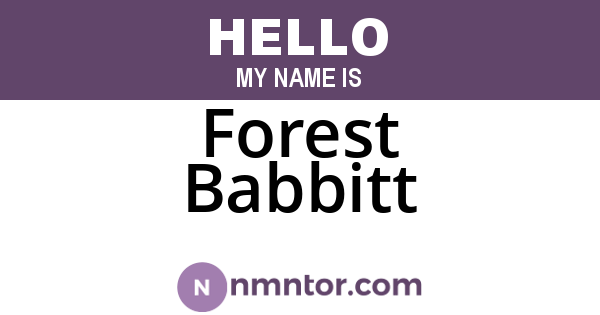 Forest Babbitt