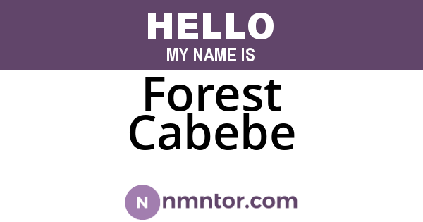 Forest Cabebe