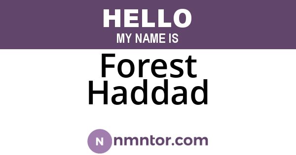 Forest Haddad