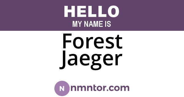 Forest Jaeger