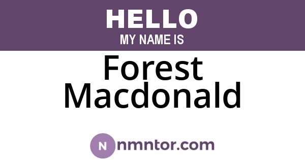 Forest Macdonald