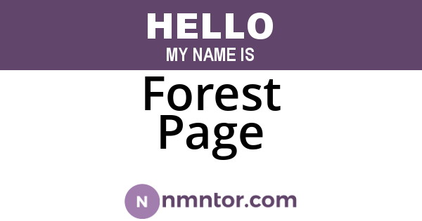 Forest Page