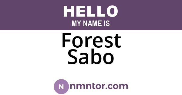 Forest Sabo