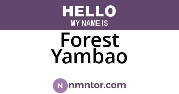 Forest Yambao