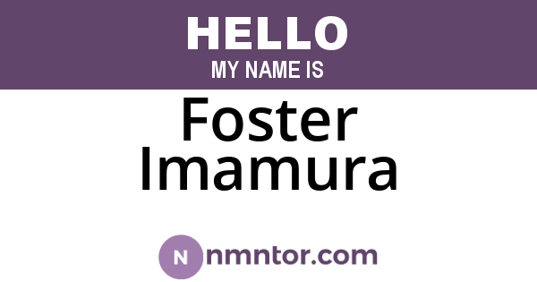 Foster Imamura
