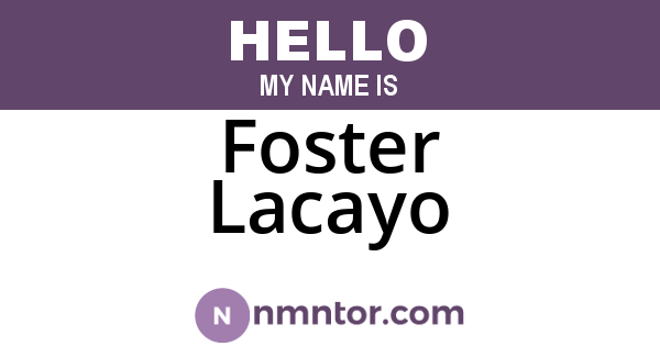 Foster Lacayo