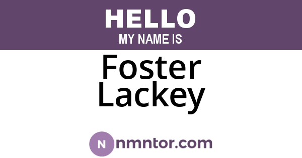 Foster Lackey