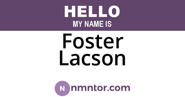 Foster Lacson