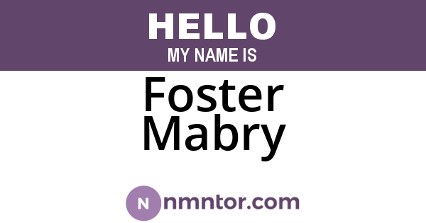 Foster Mabry