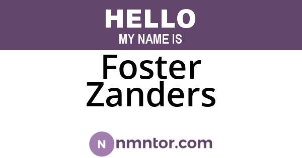 Foster Zanders