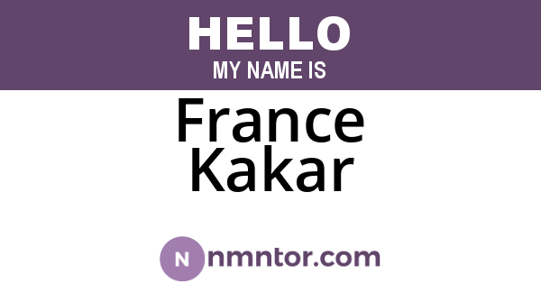 France Kakar