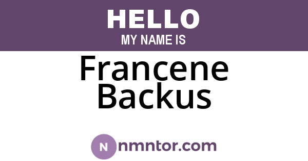 Francene Backus