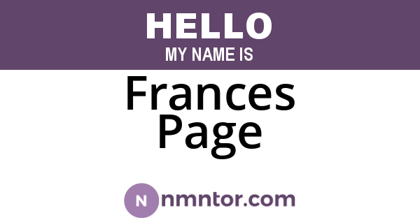 Frances Page