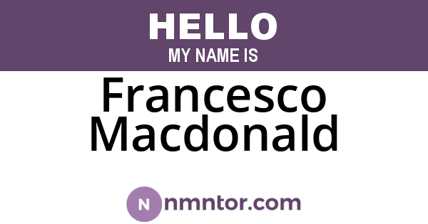 Francesco Macdonald