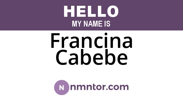 Francina Cabebe