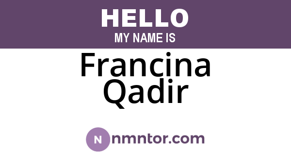 Francina Qadir