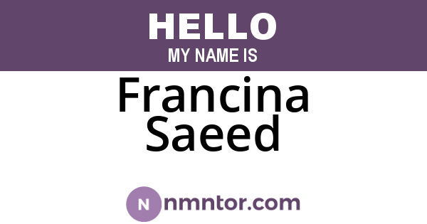 Francina Saeed