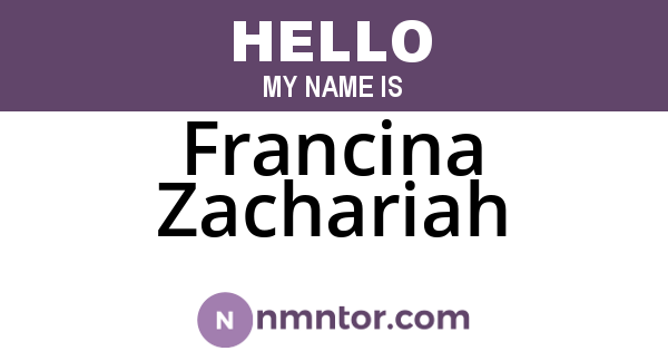 Francina Zachariah
