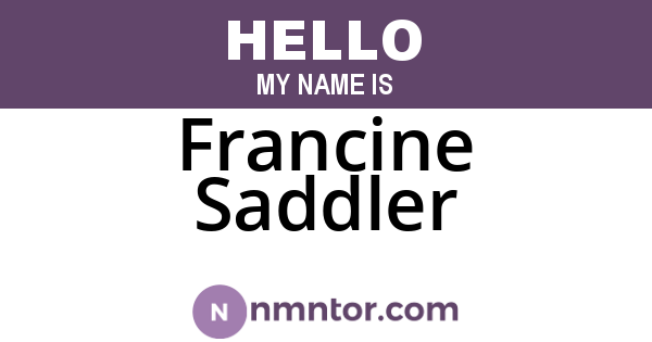 Francine Saddler